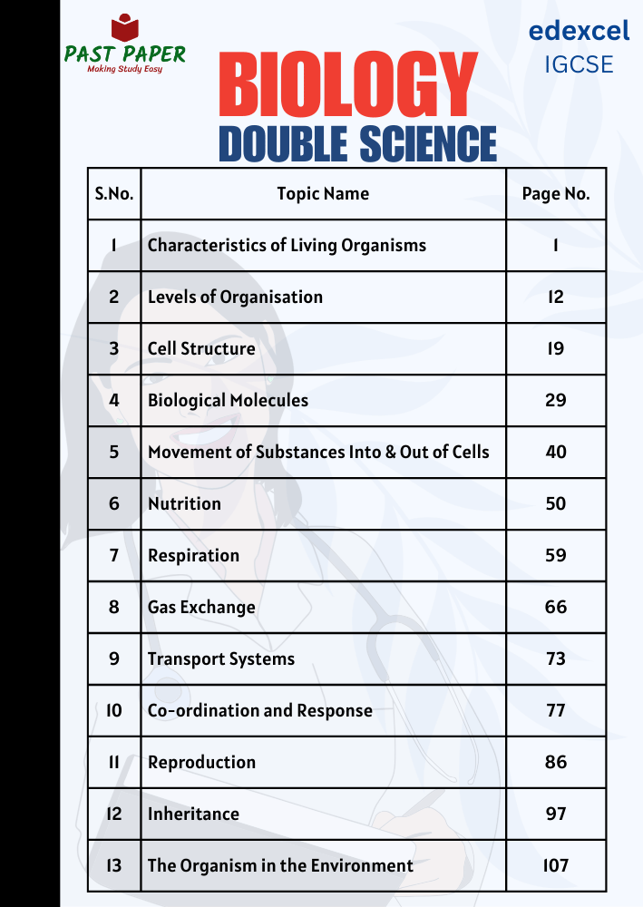 Biology Double Science Topic Wise Questions Answer