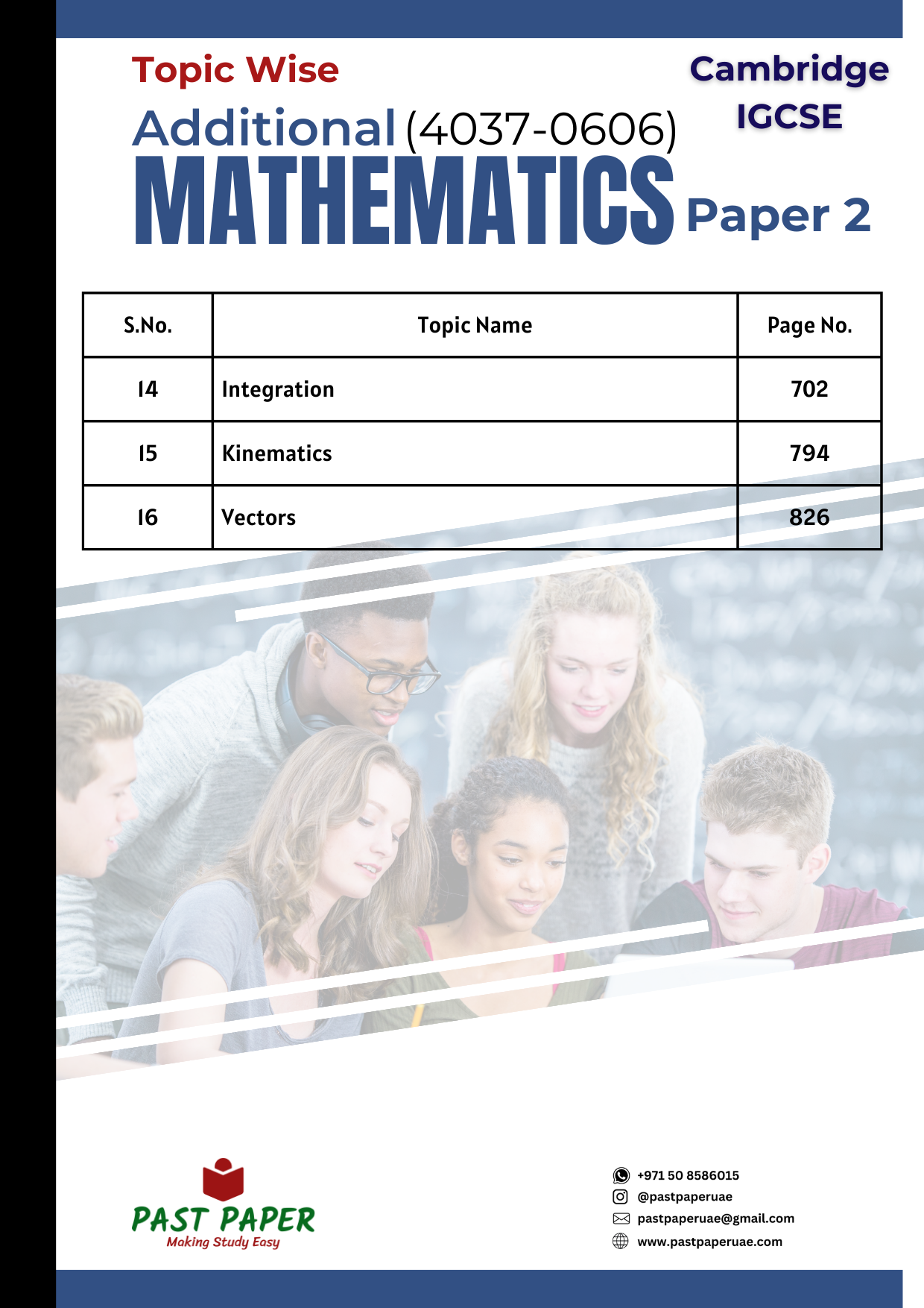 Additional Mathematics (4037-0606) - Paper 2 - Topic Wise