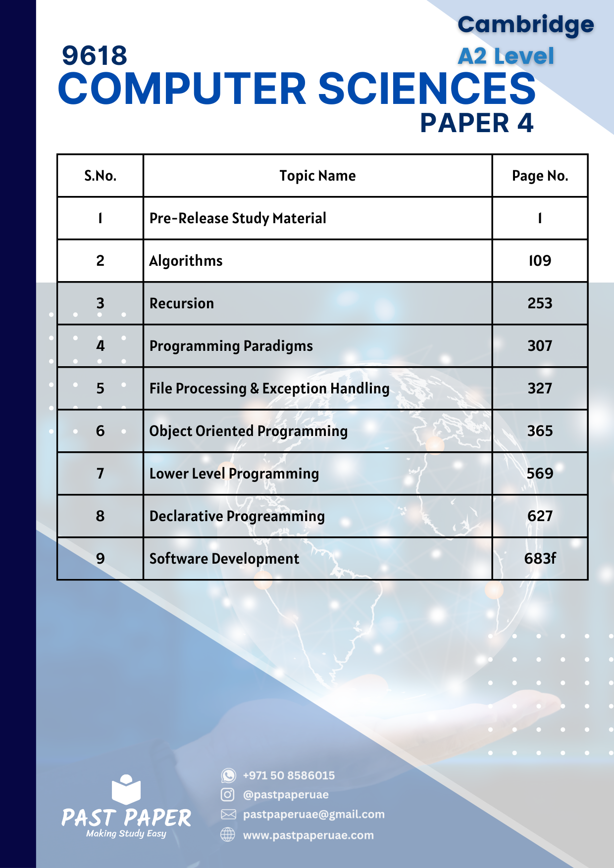 9618 – Computer Sciences - Paper 4 - Topic Wise