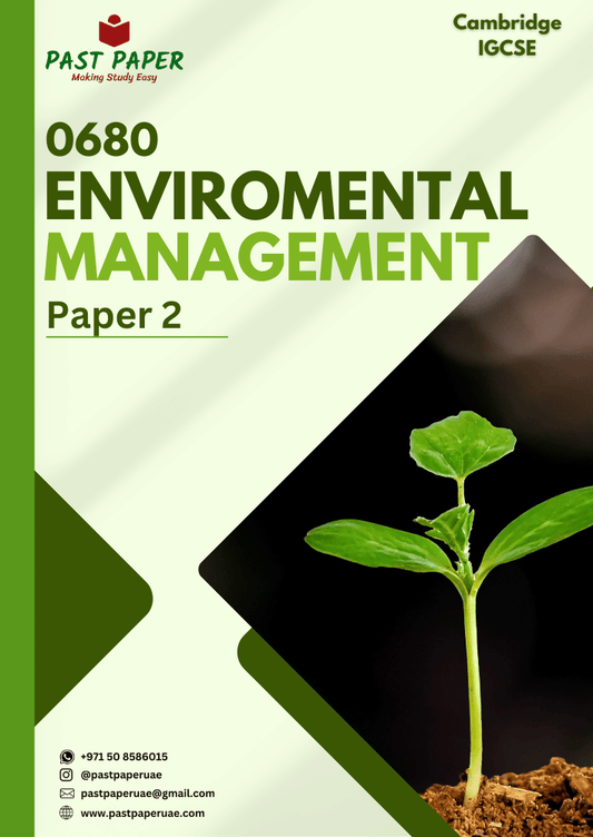 0680 – Environmental Management – Paper 2 - Variant Wise